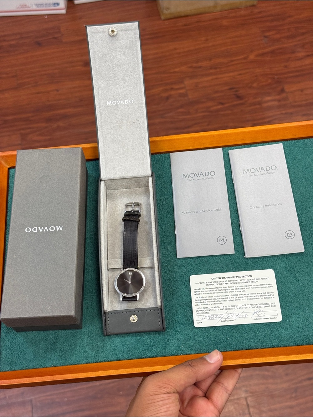 Movado Men's Black Strap Museum Dial Watch